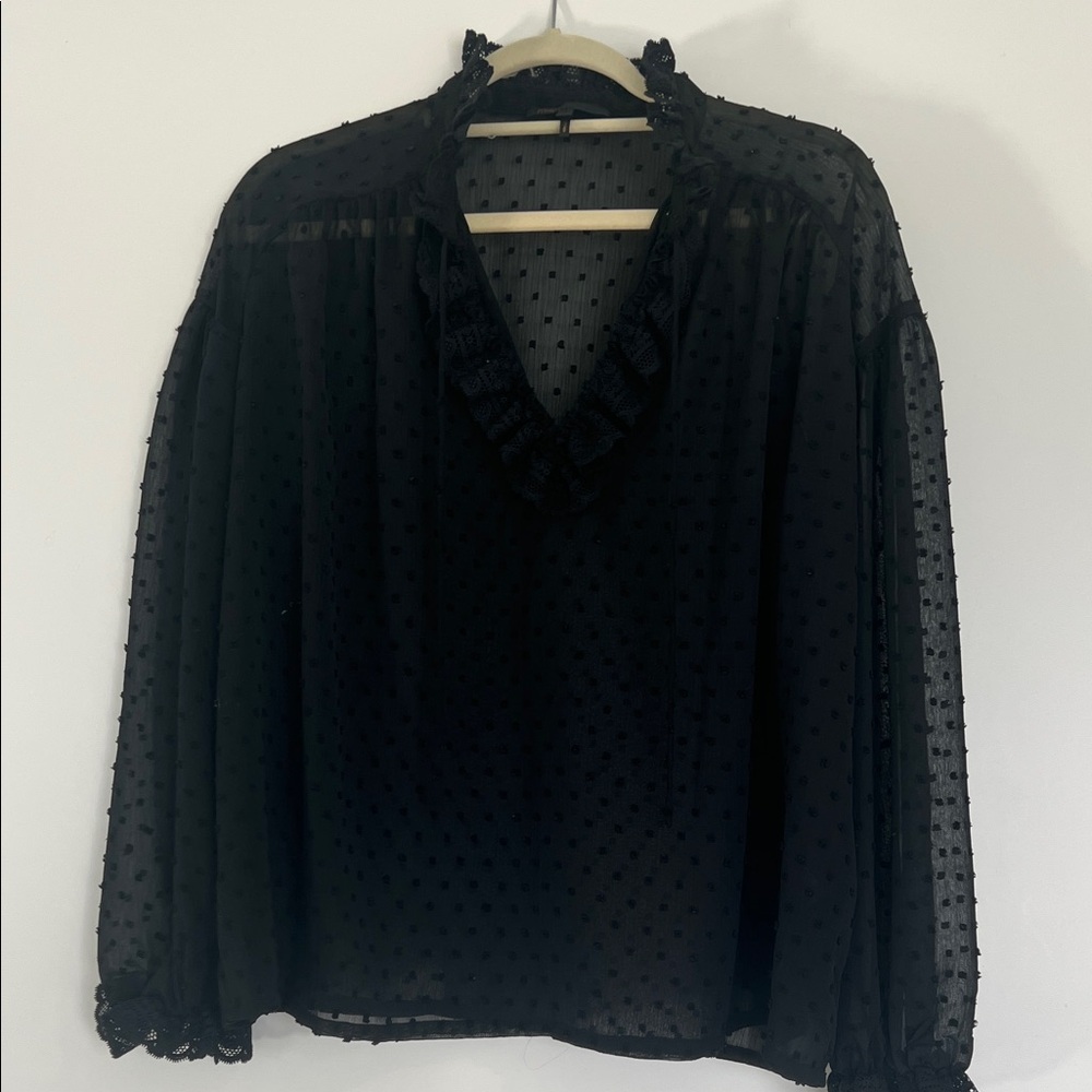 Maje Black Sheer Women's Top